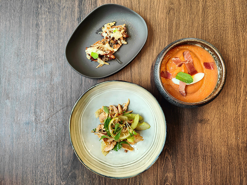 Trio de plats aux accents asiatiques