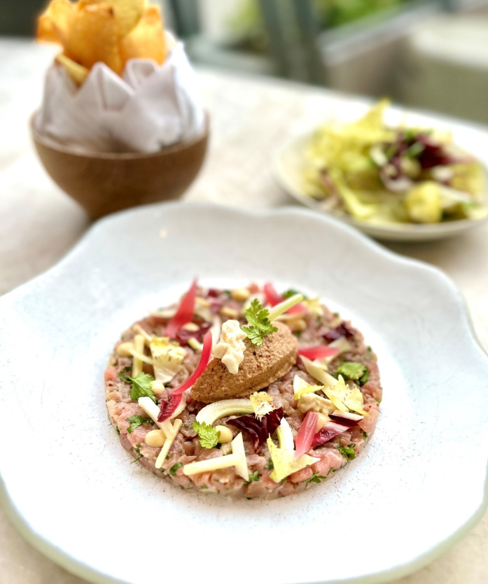 Tartare de veau, petits légumes croquants